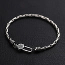 Pulseira masculina stilo banhado a prata